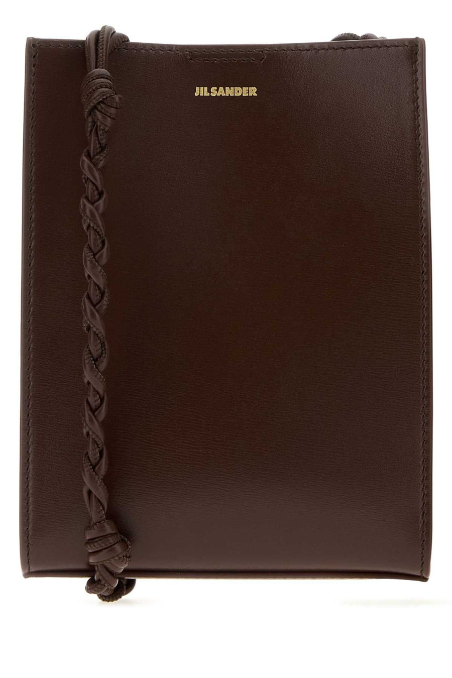 Jil Sander Braided Leather Shoulder Bag — Brown