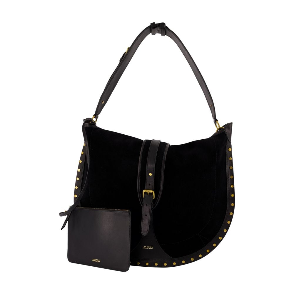 Isabel Marant Studded Calfskin Hobo Bag — Black
