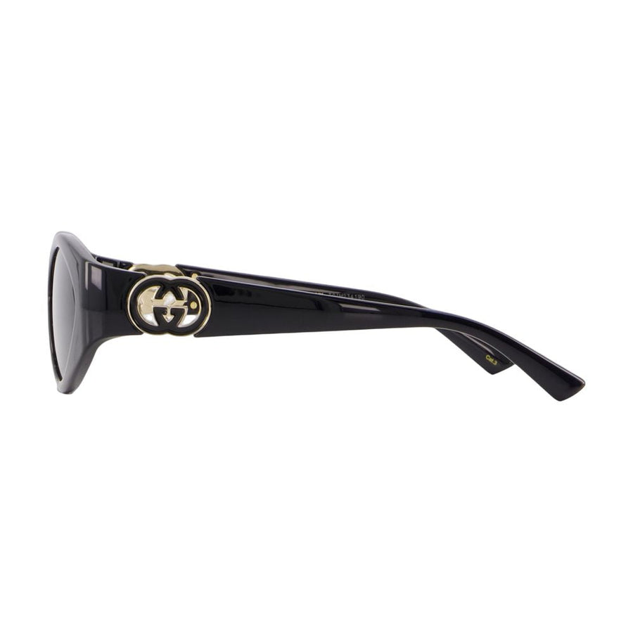 Gucci Gg2121s-001 Logo-Embellished Sunglasses — Black Synthetic
