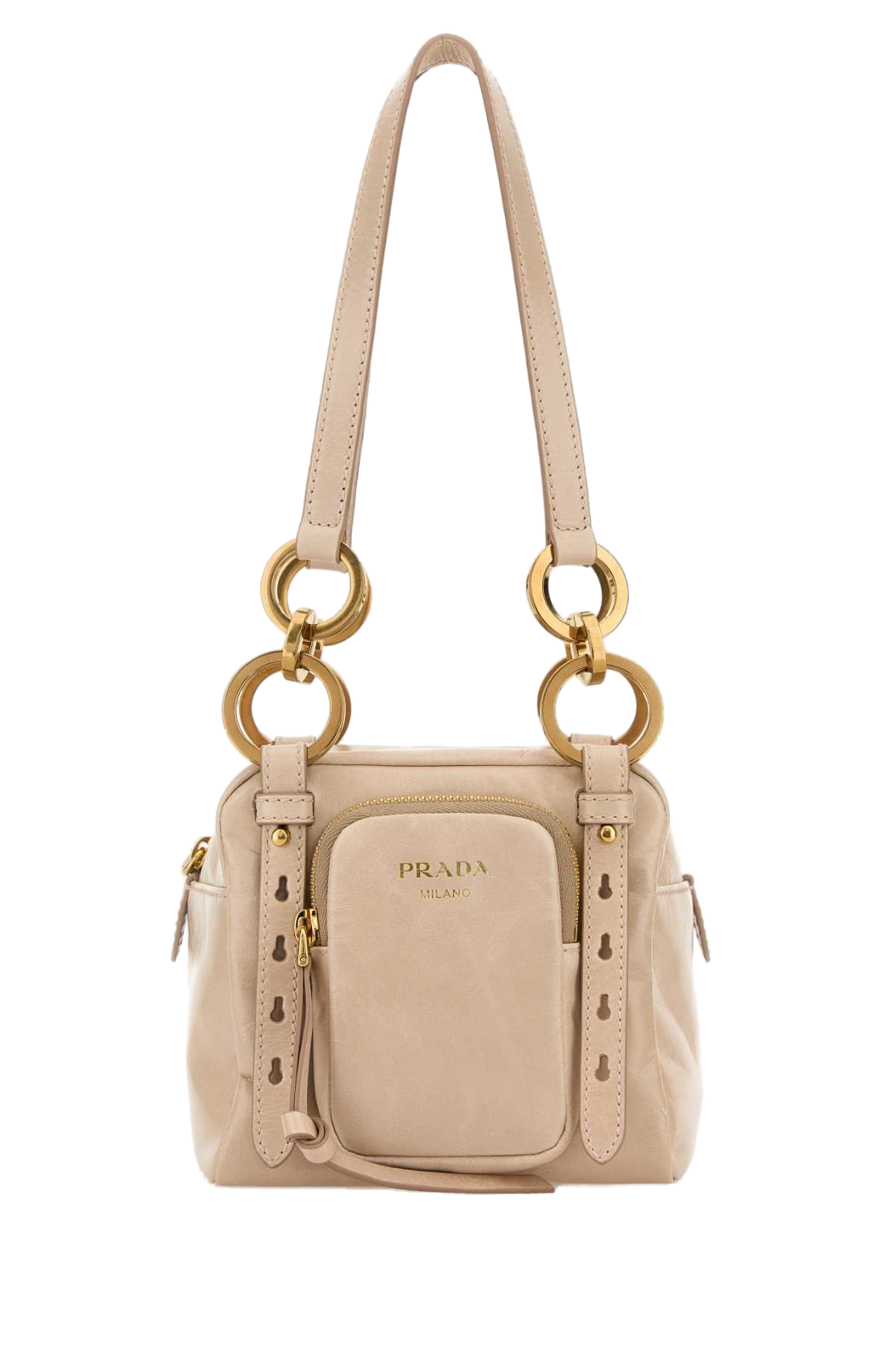 Prada Bauletto Shoulder Bag — Pink Vitello