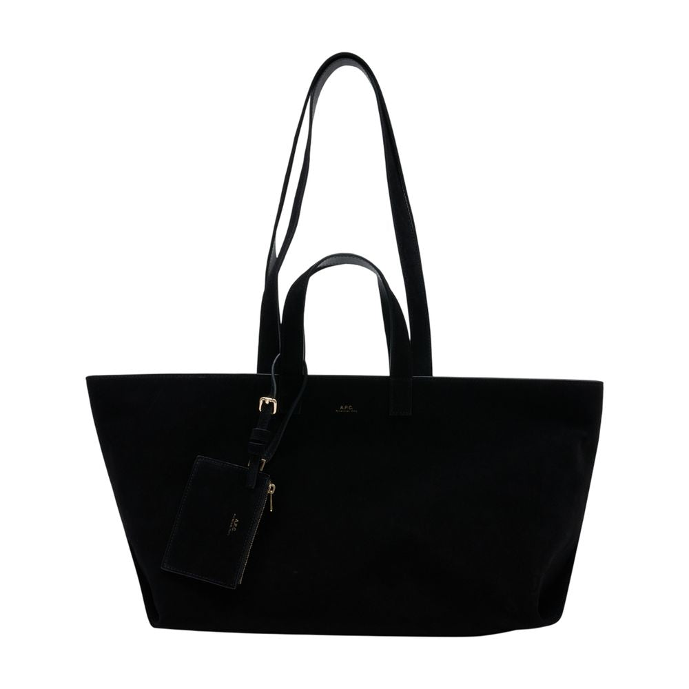 A.p.c. Le Drummer Tote Bag — Black Calfskin