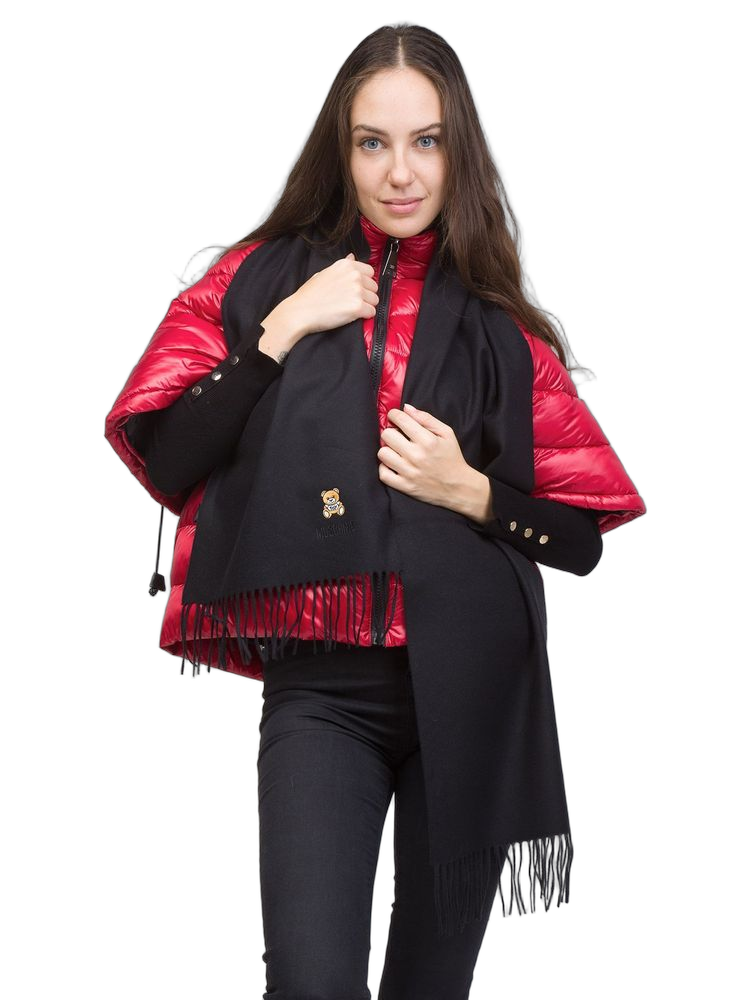 Moschino Lambswool Scarf — Black Scarfs