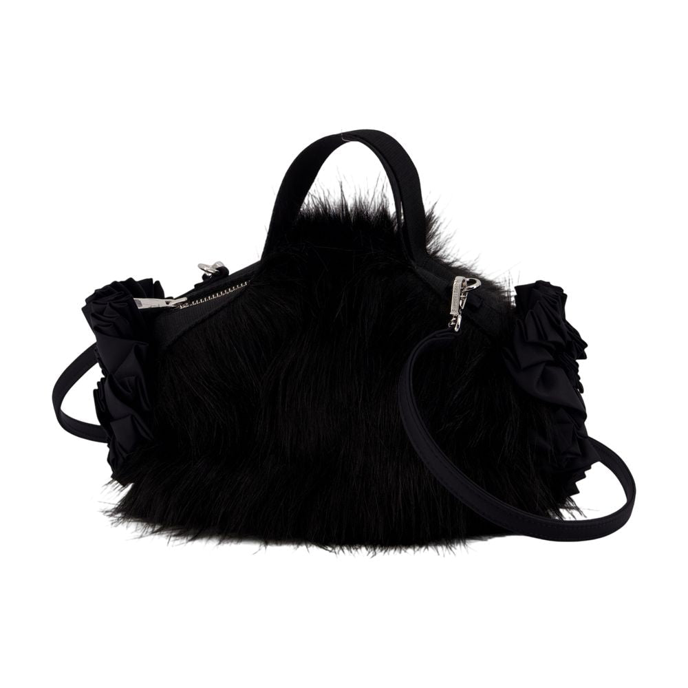 Simone Rocha Faux Fur Ruffle Mini Bag — Black Faux_fur
