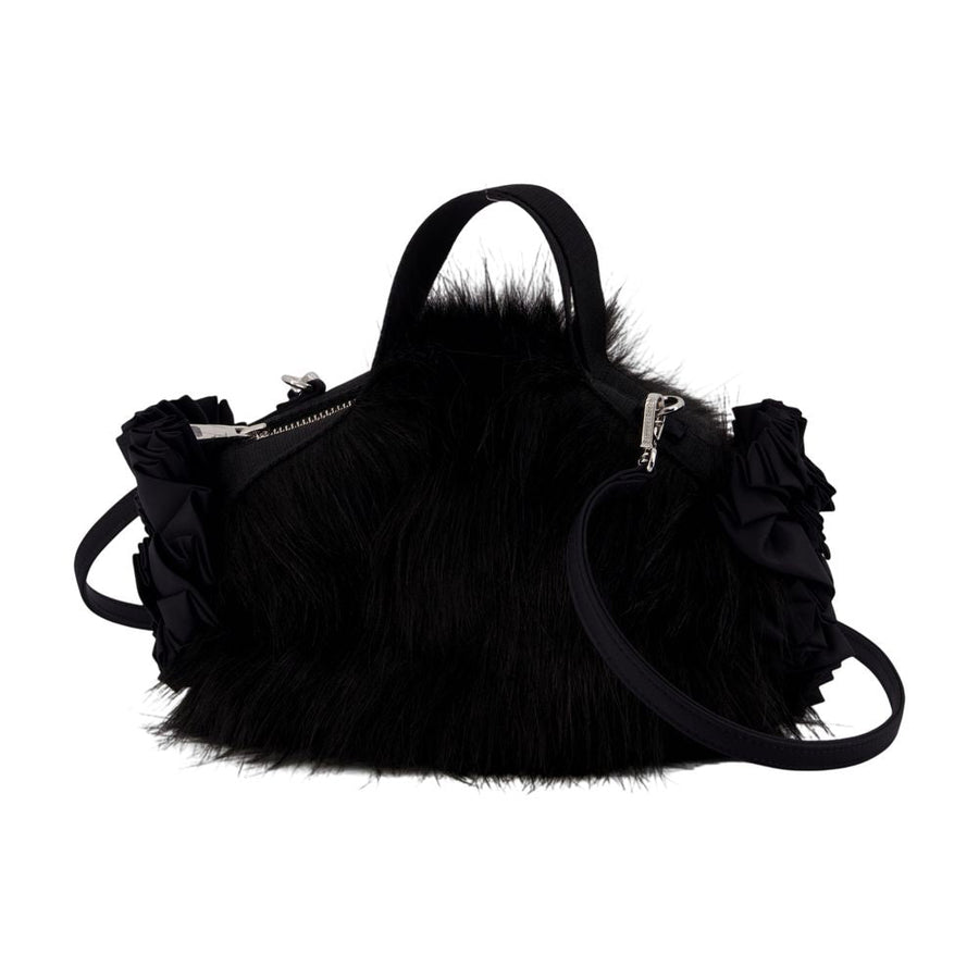 Simone Rocha Faux Fur Ruffle Mini Bag — Black Faux_fur