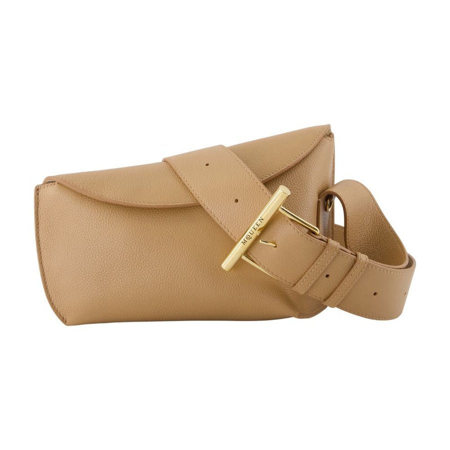 Alexander Mcqueen T-Bar Sling Crossbody Bag — Beige Calfskin