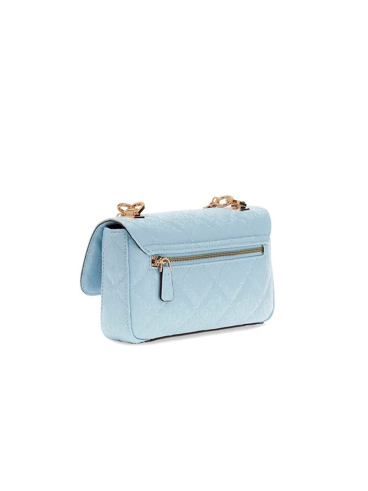 Guess Quilted Polyurethane Crossbody Bag — Blue