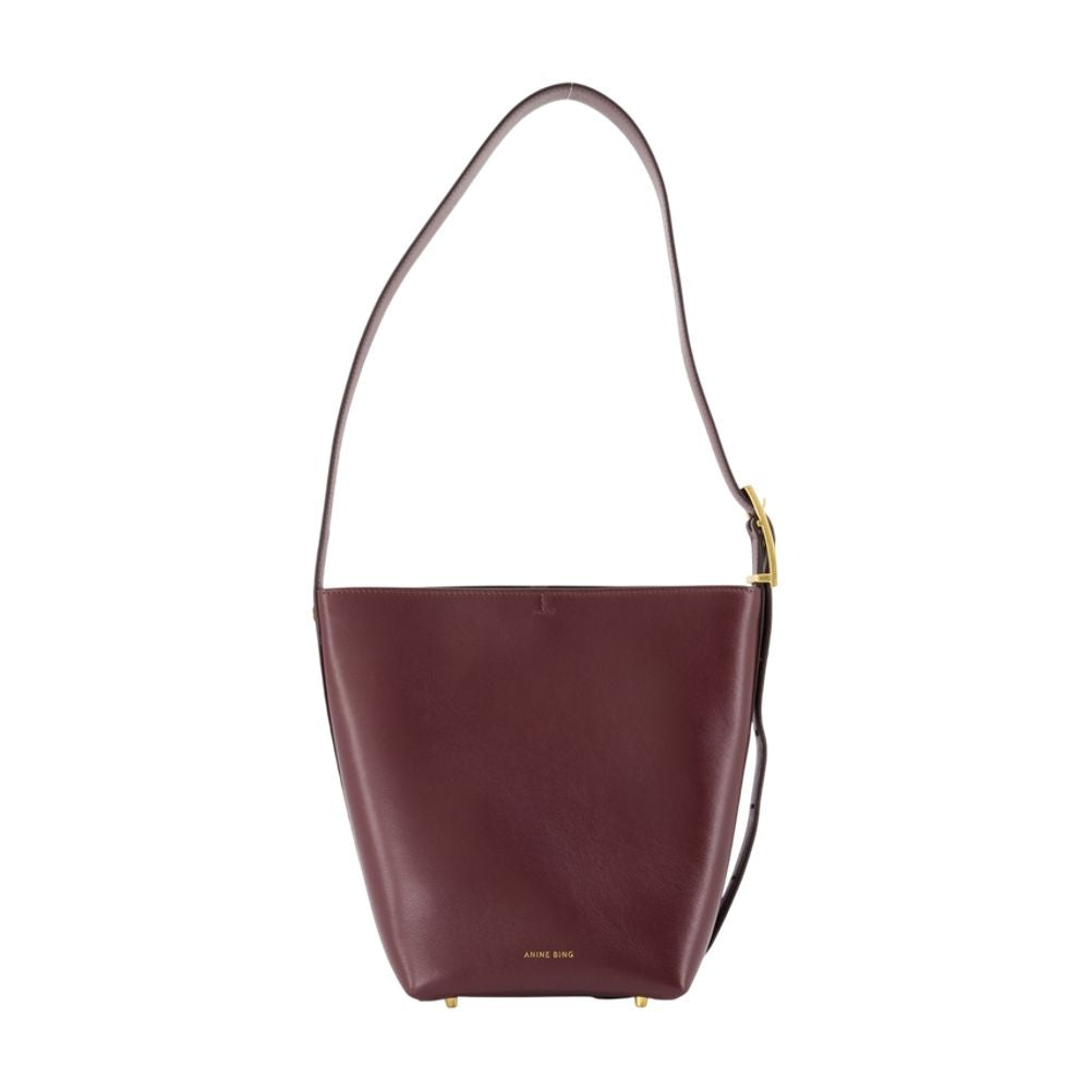 Anine Bing Elly Shoulder Bag — Burgundy Cowhide