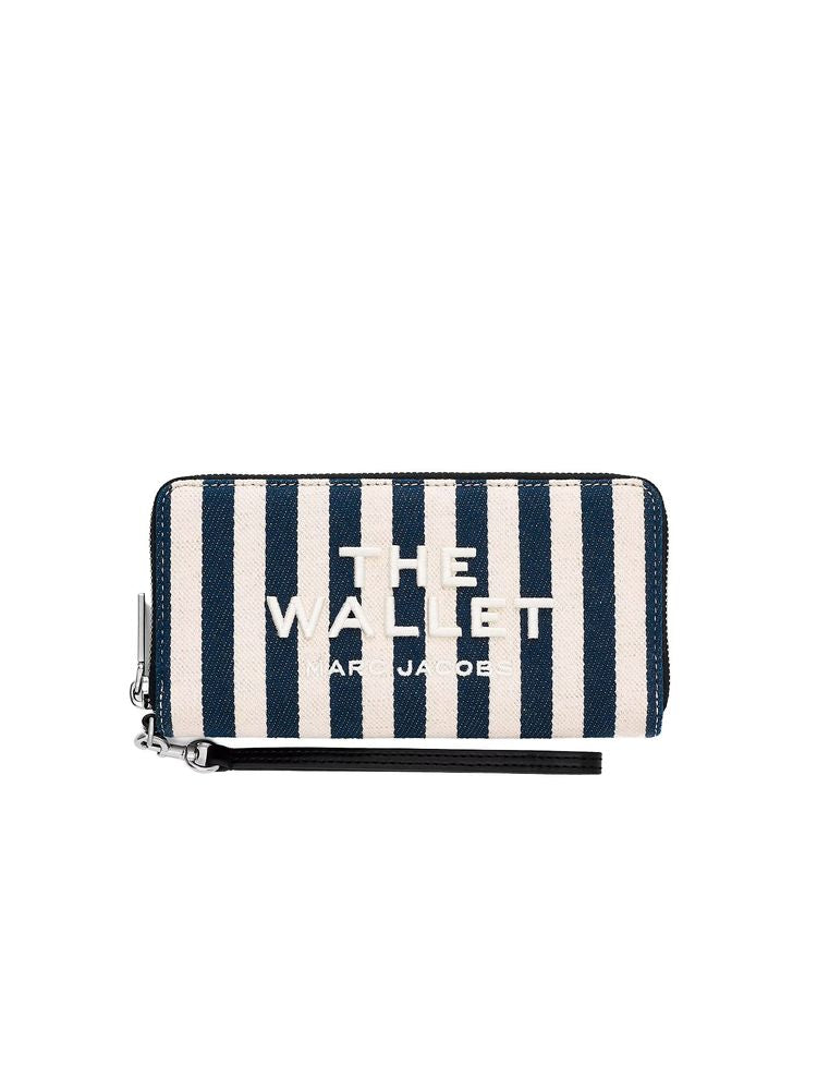 Marc Jacobs Striped Cotton Wallet — Navy
