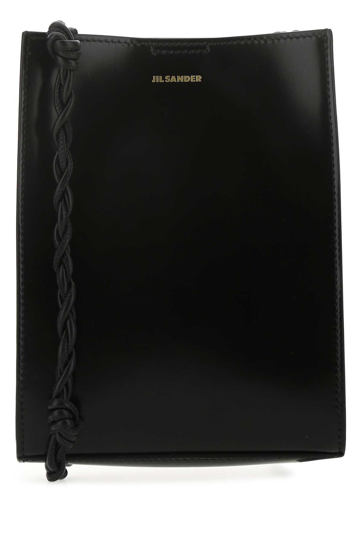 Jil Sander Braided-Strap Calf Leather Clutch — Black