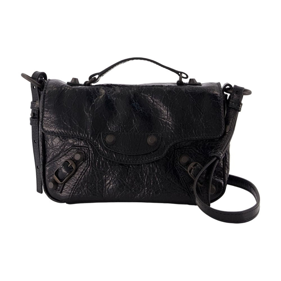 Balenciaga Top Handle Bag — Black Lambskin