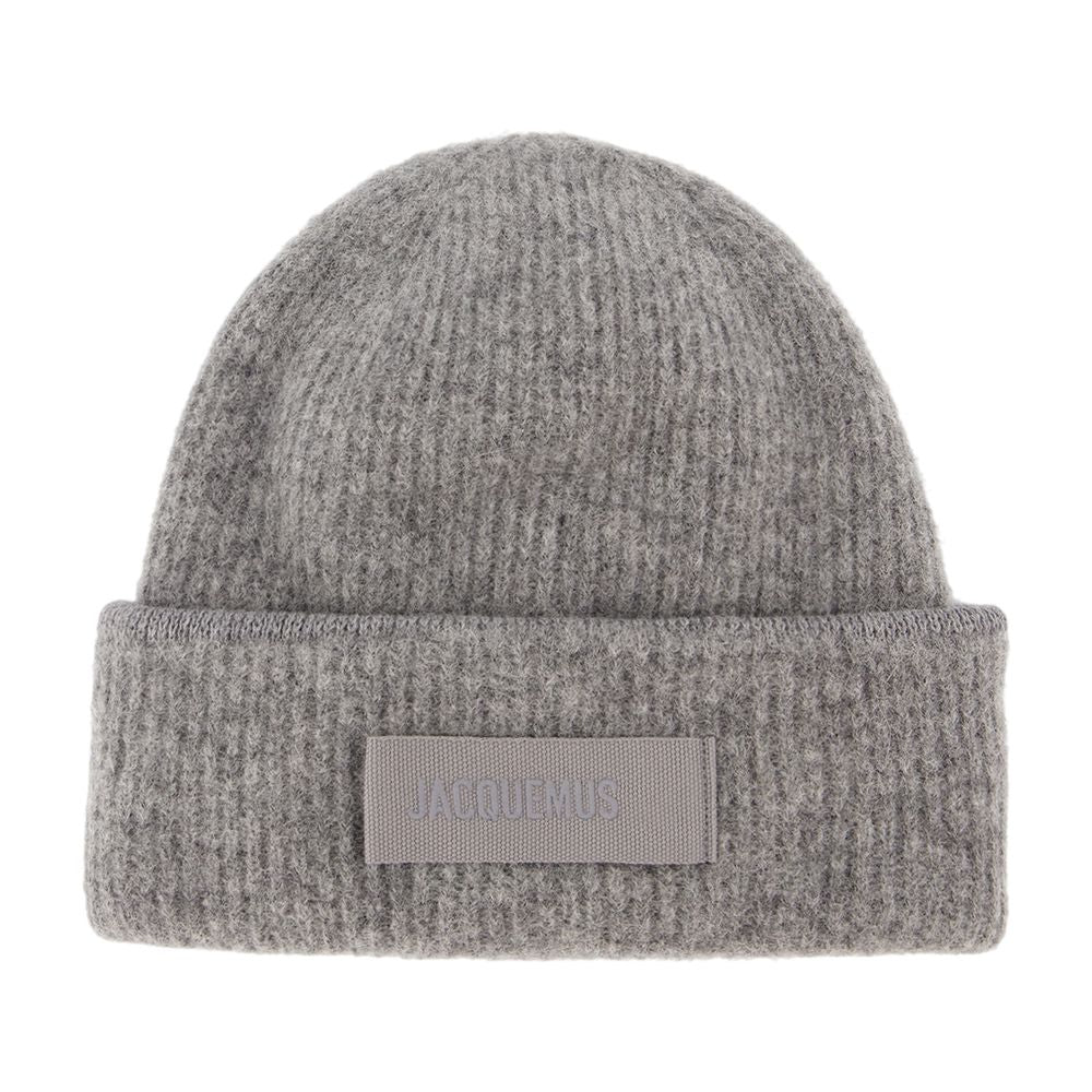Jacquemus Acu00666ak00227-970 Ribbed Wool Beanie — Gray Beanies