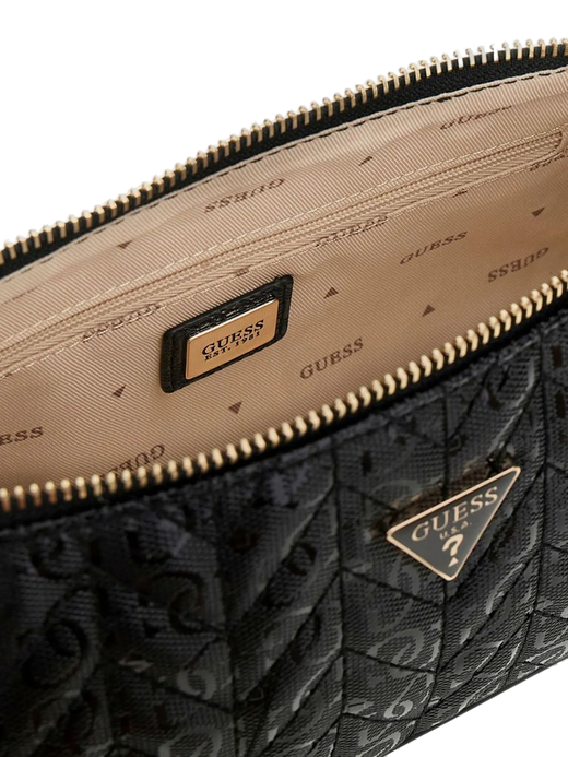 Guess Stacey Shoulder Bag — Black Polyurethane