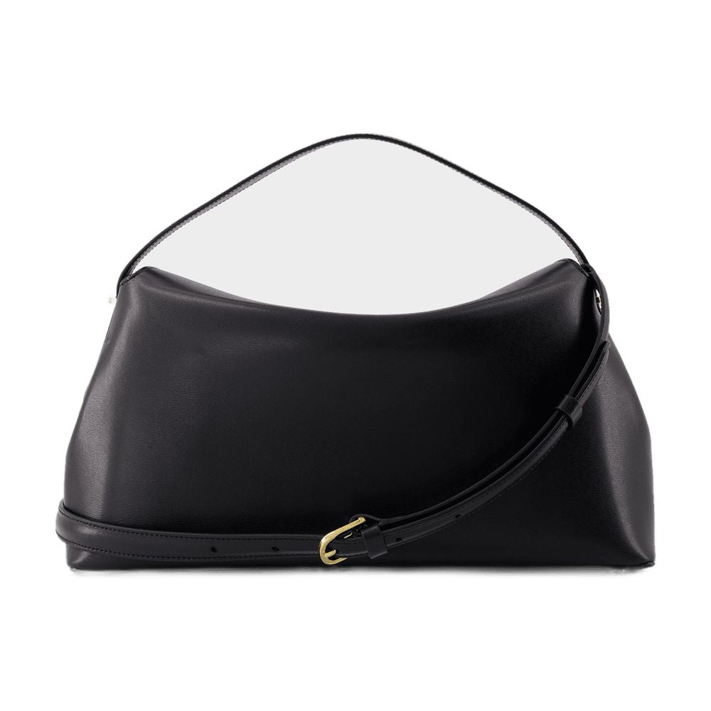 Toteme T Lock Top Handle Bag — Black Cowhide