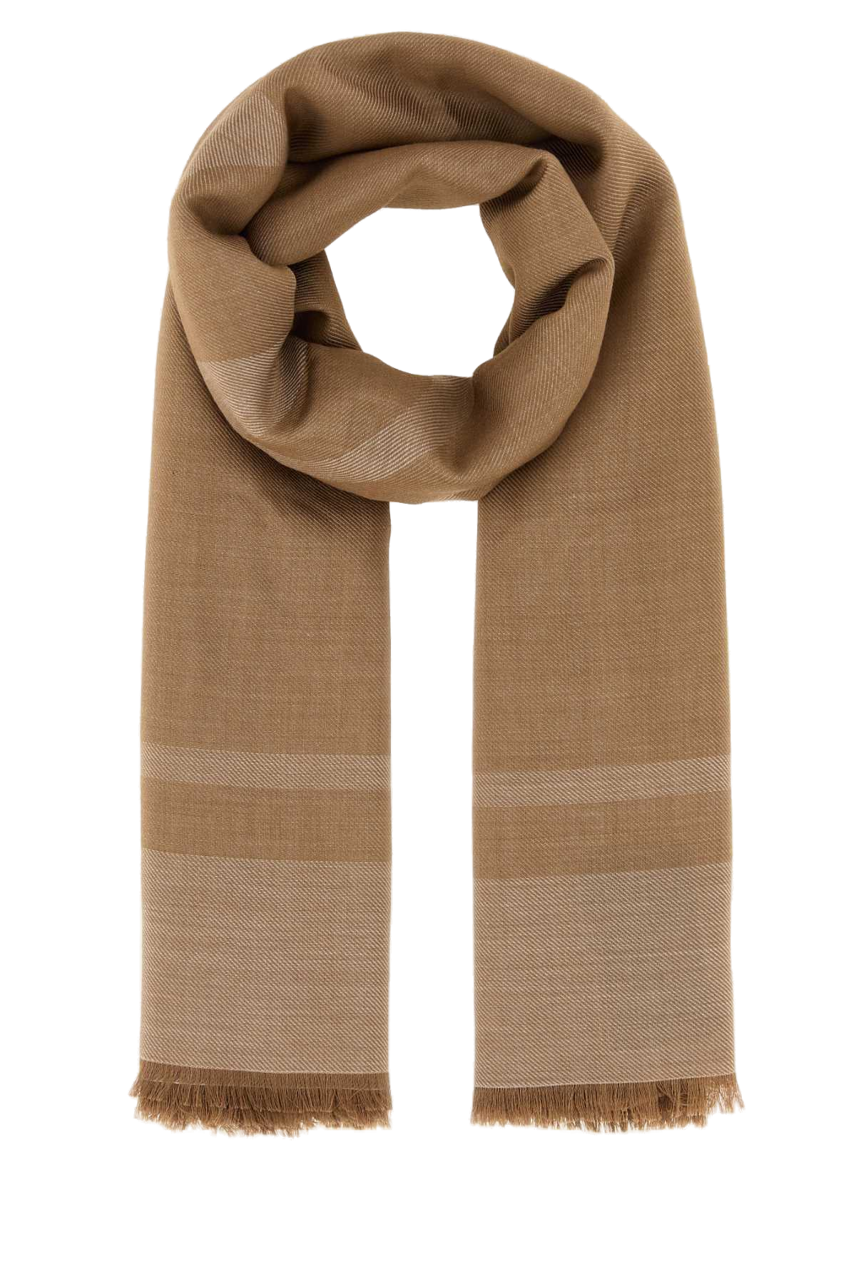 Saint Laurent Grand Carré Cassandre Scarf — Brown Exterior: Cashmere Silk Scarfs