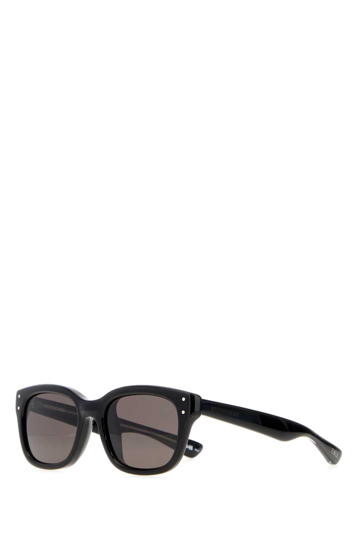 Balenciaga Stand Acetate Square-Frame Sunglasses — Black Exterior