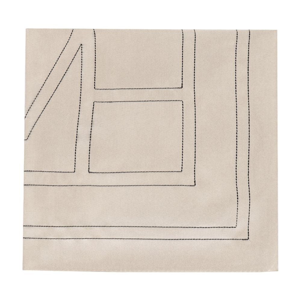 Toteme Embroidered Silk Scarf — Beige Scarfs
