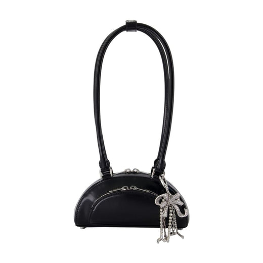 Self-Portrait Mini Calfskin Shoulder Bag — Black