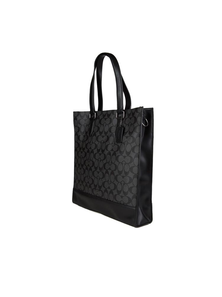 Coach Monogram Calf Leather Tote Bag — Gray