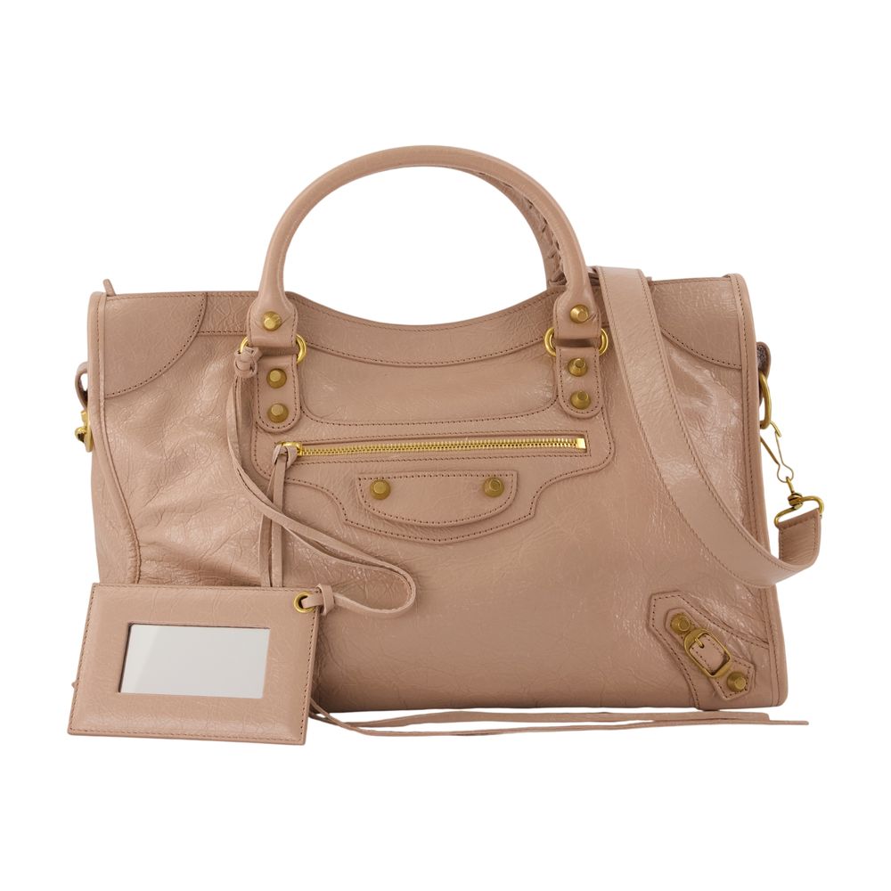 Balenciaga Top Handle Bag — Beige Lambskin