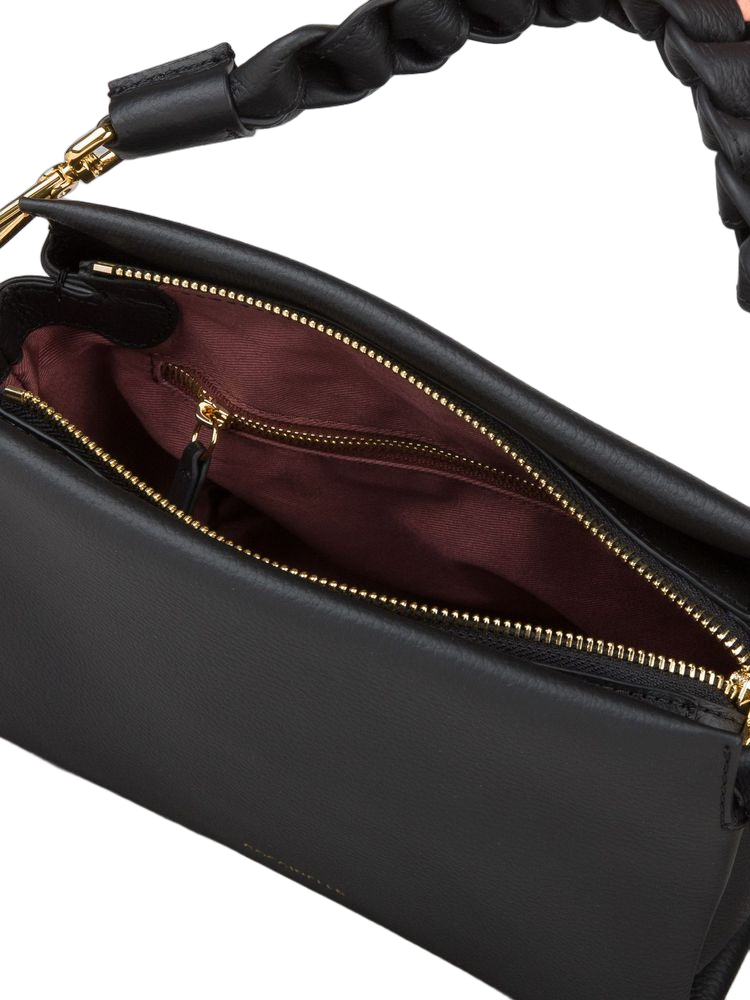 Coccinelle Boheme Shoulder Bag — Black Bovine Leather