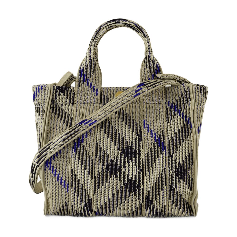 Burberry Knit Jacquard Tote Bag — Beige Nylon