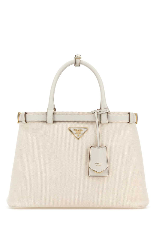 Prada Top Handle Bag — White Co-calf Leather