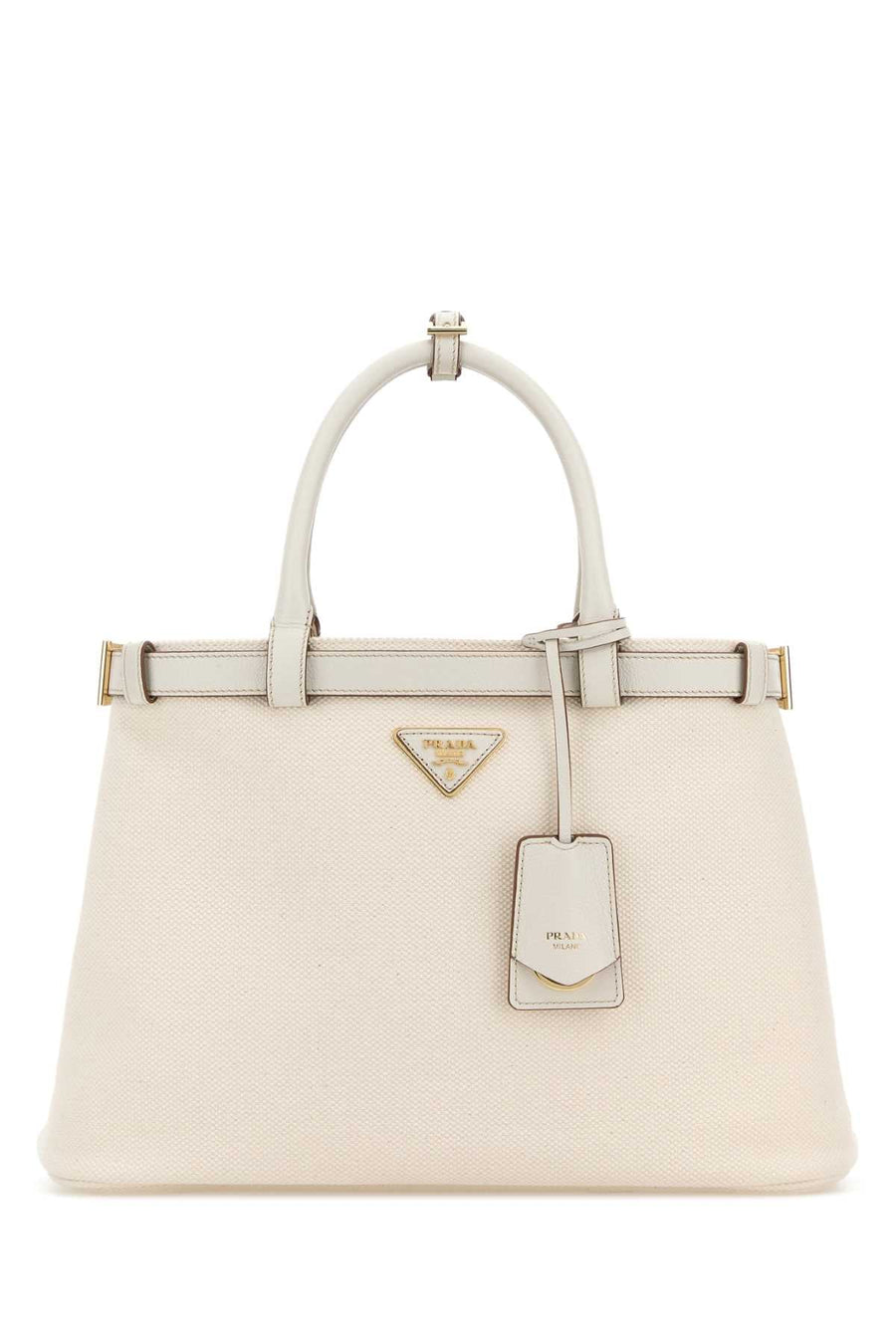 Prada Top Handle Bag — White Co-calf Leather
