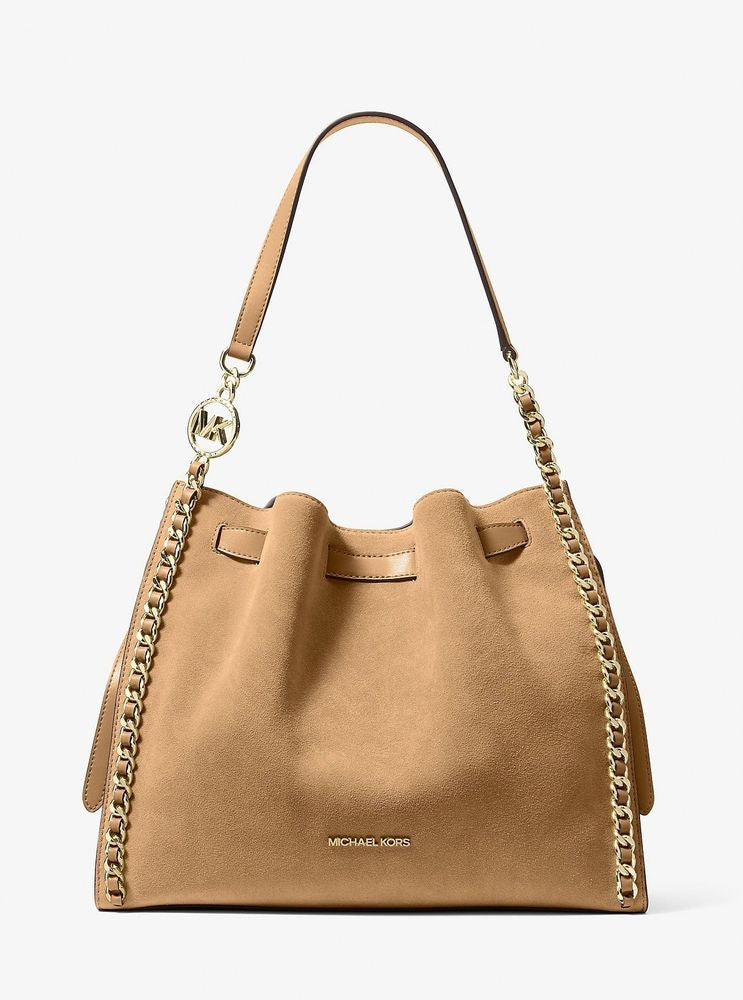 Michael Kors Shoulder Bag — Camel Suede
