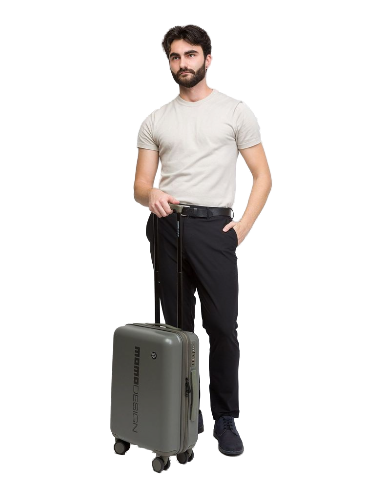 Momo Design Travel Trolley — Green Metallic Fiber Top Handle Bags