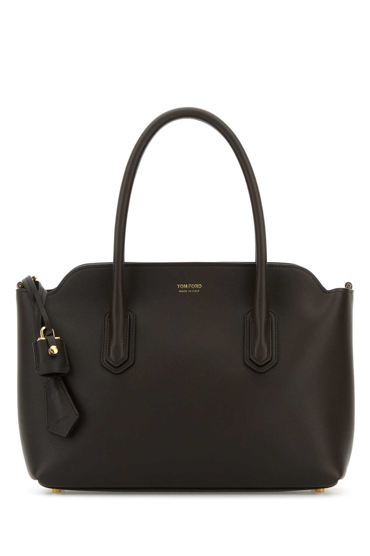 Tom Ford Calf Leather Shoulder Bag — Black