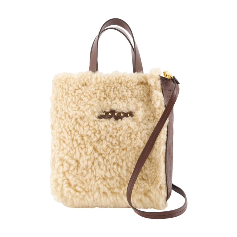 Marni Museo Tote Bag — Beige Lambskin