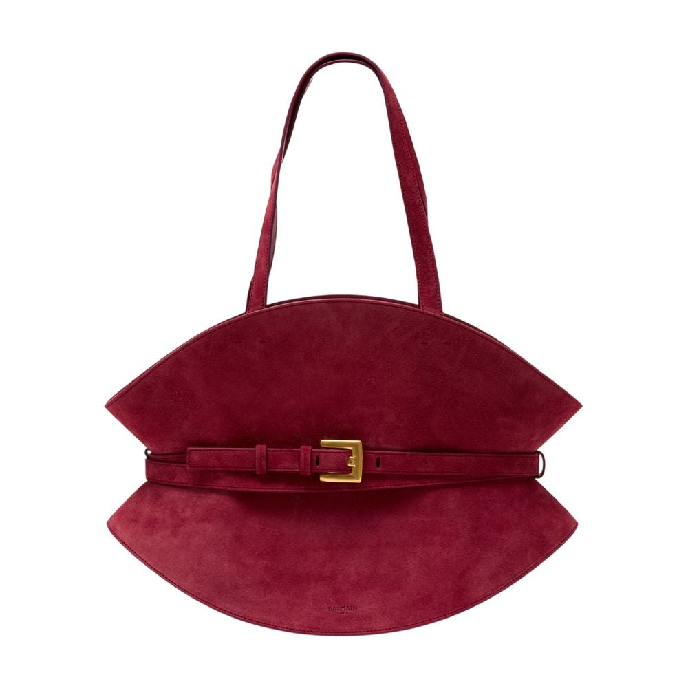 Balmain Shuffle Shoulder Bag — Red Calfskin