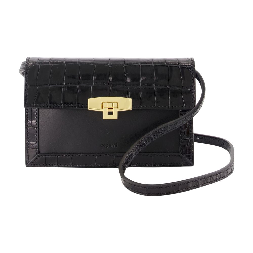 Coperni Crocodile-Embossed Cowhide Crossbody Bag — Black