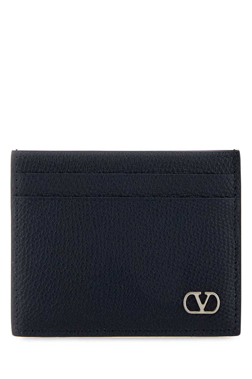 Valentino Garavani Grained Calfskin Card Case — Navy Cases