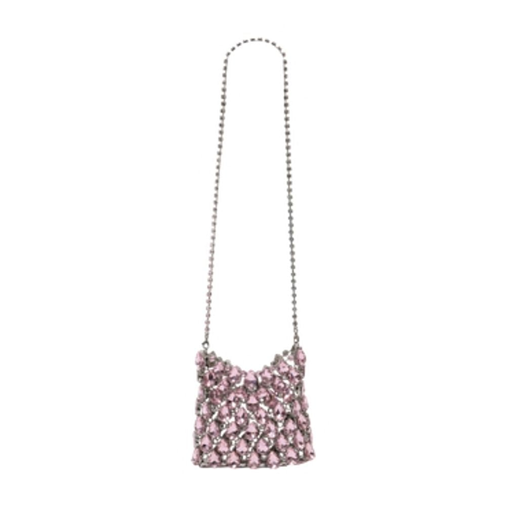 Self-Portrait Crystal Crossbody Bag — Pink Synthetic