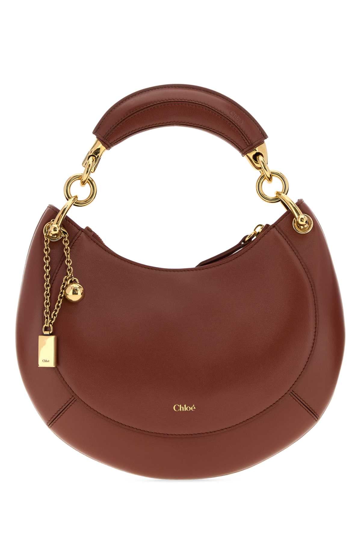 Chloé Leather Hobo Shoulder Bag — Brown