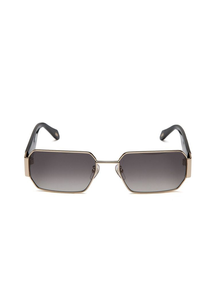 Just Cavalli Sjc199 Geometric Metal Frame Sunglasses — Rose Gold Stainless Steel