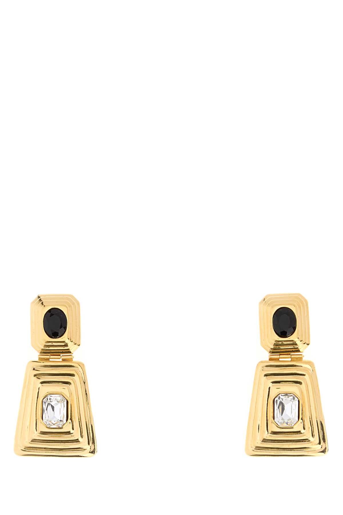 Alessandra Rich Crystal Earrings — Gold