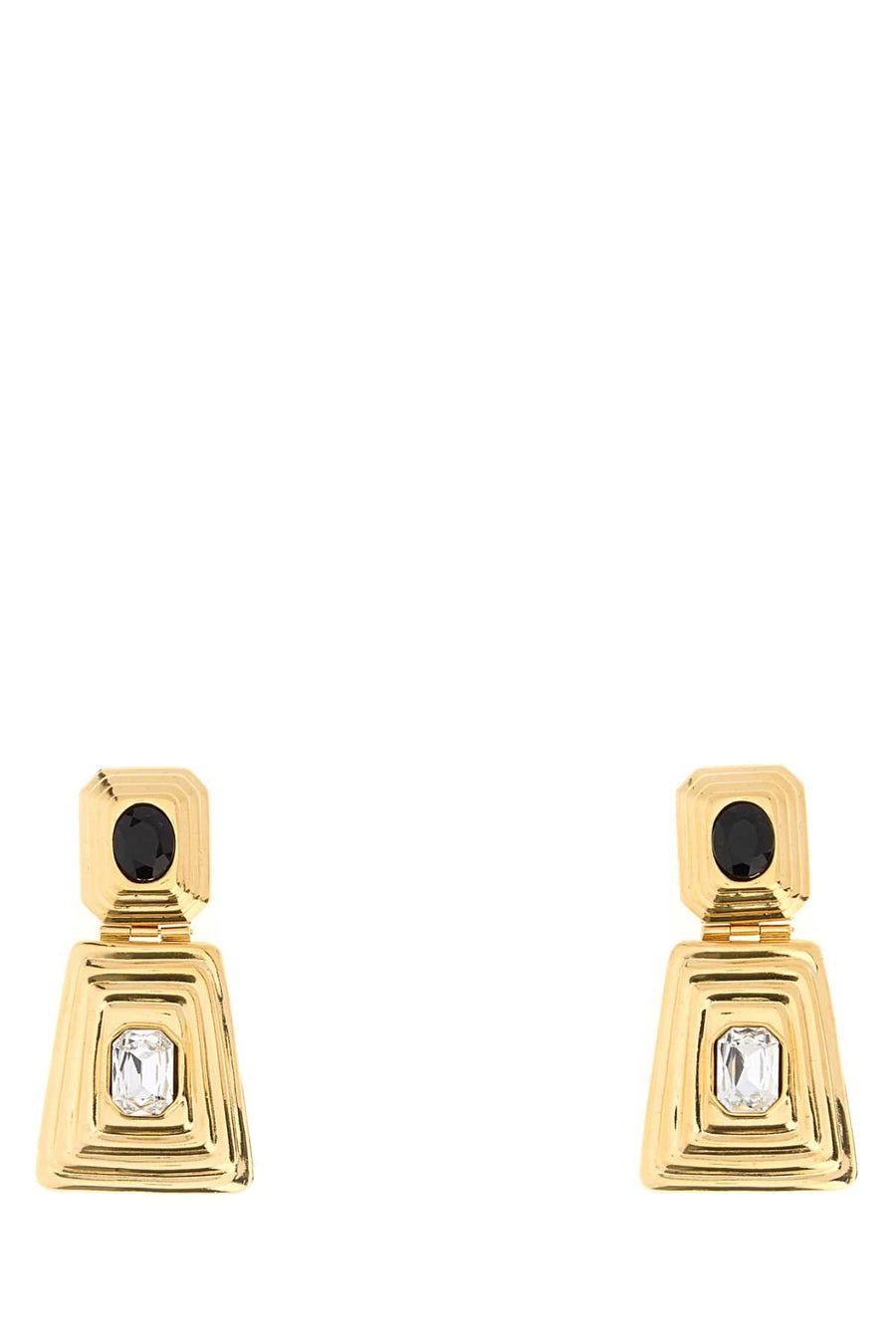 Alessandra Rich Crystal Earrings — Gold