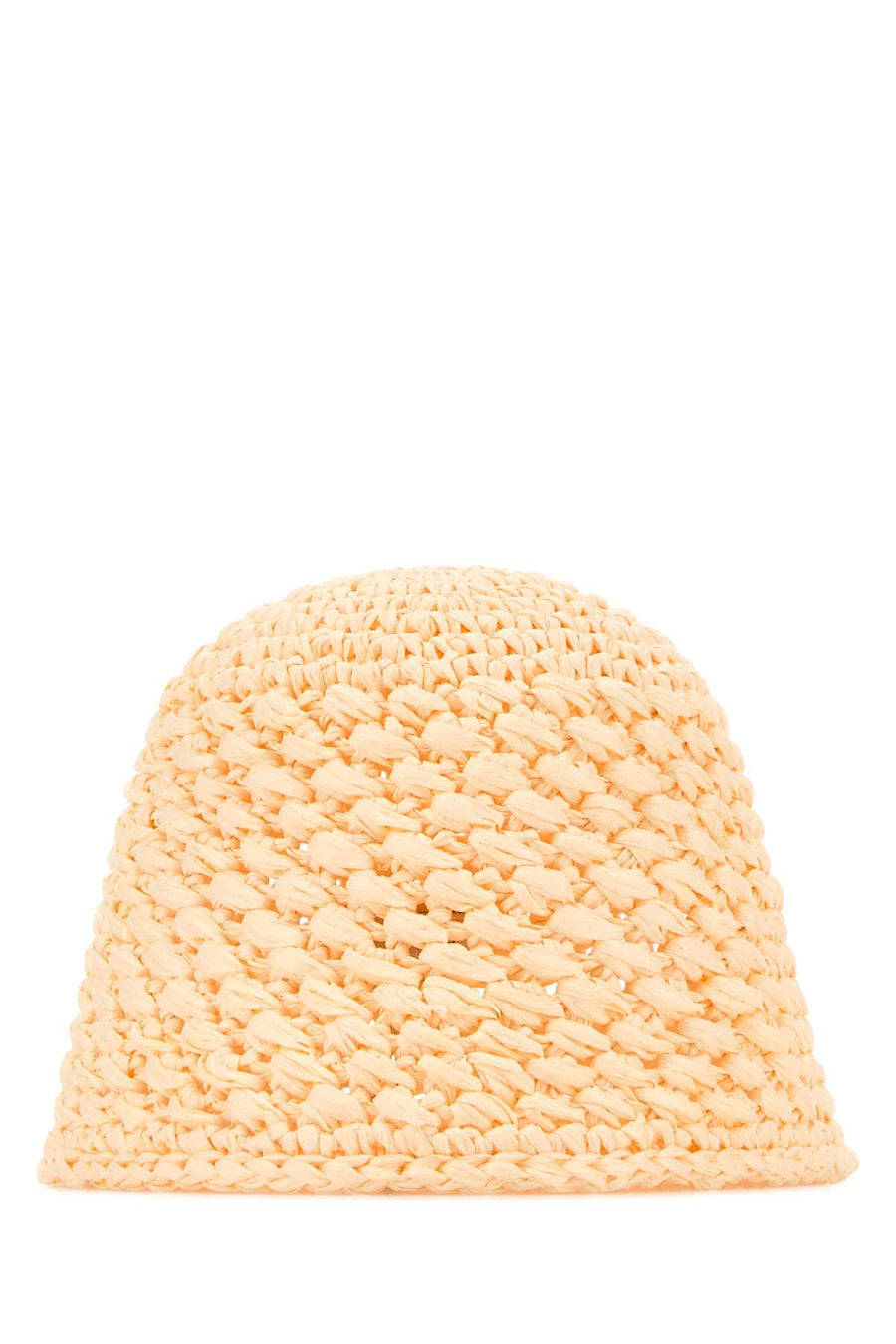 Agnona Crochet Straw Bucket Hat — Beige Exterior