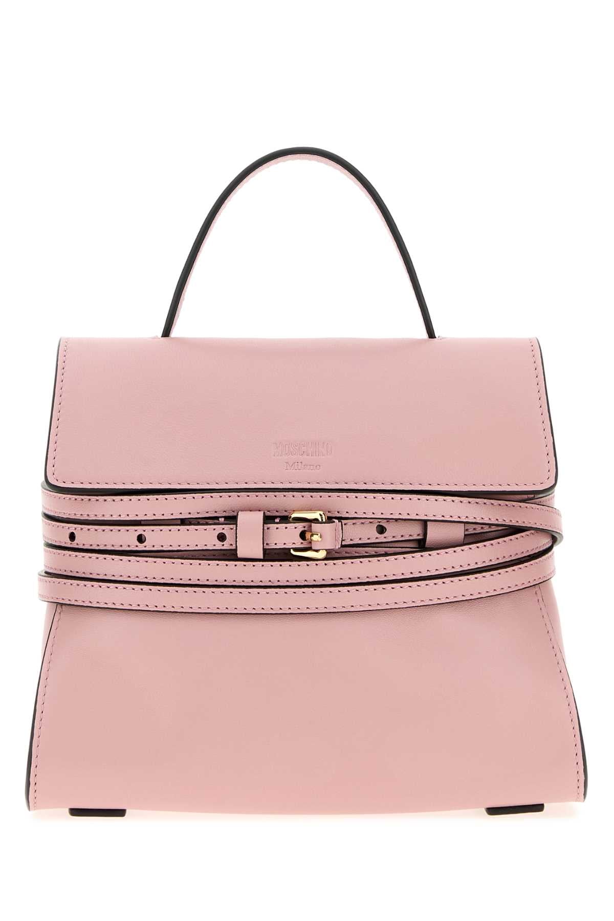 Moschino Nappa Leather Top Handle Bag — Pink
