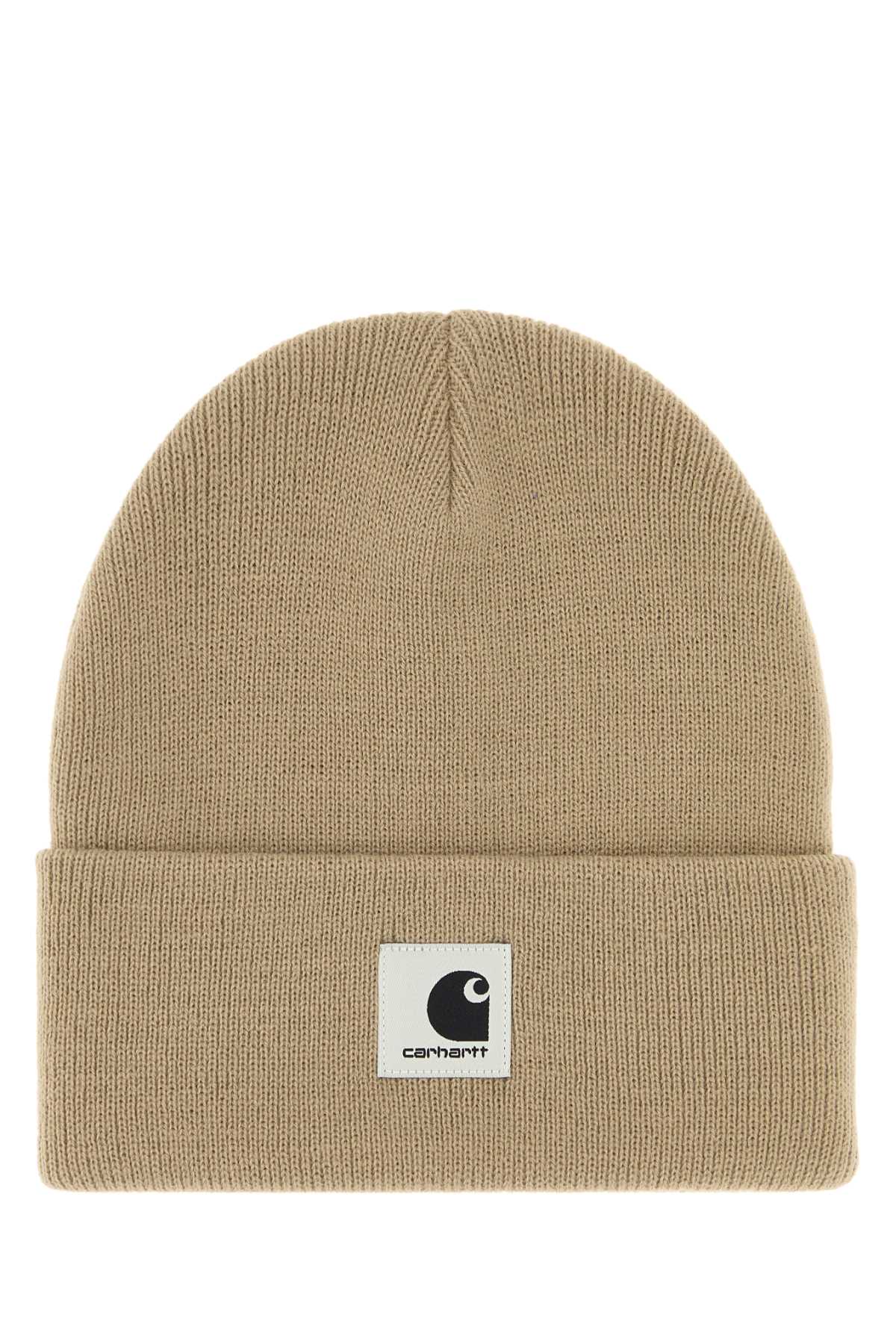 Carhartt Wip Washleybe Ribbed Knit Beanie — Beige Exterior: Acrylic Beanies