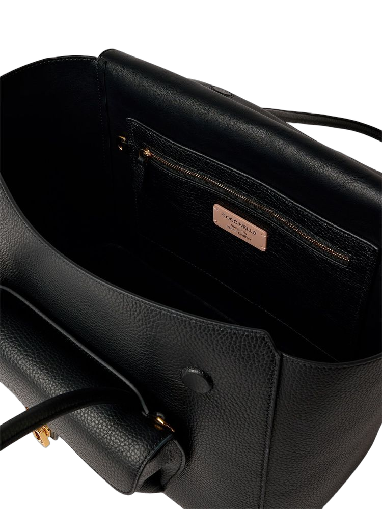 Coccinelle Shoulder Bag — Black Cowhide