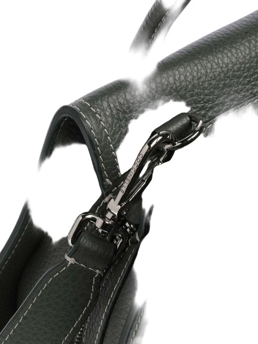 Coccinelle Lord Top Handle Bag — Green Cowhide