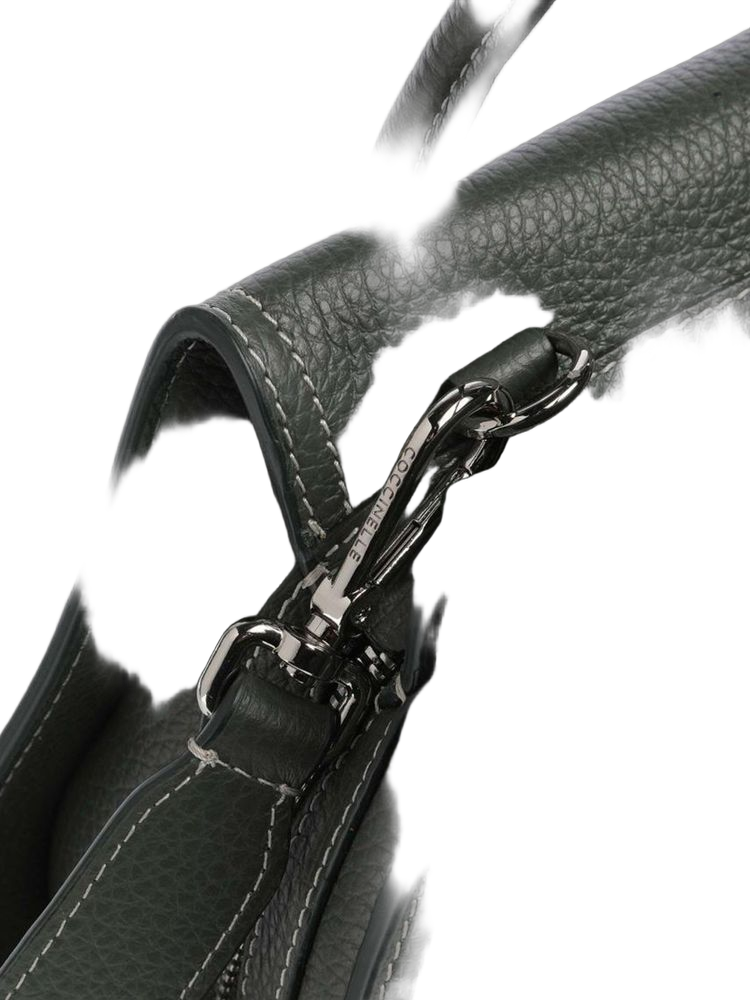 Coccinelle Lord Top Handle Bag — Green Cowhide