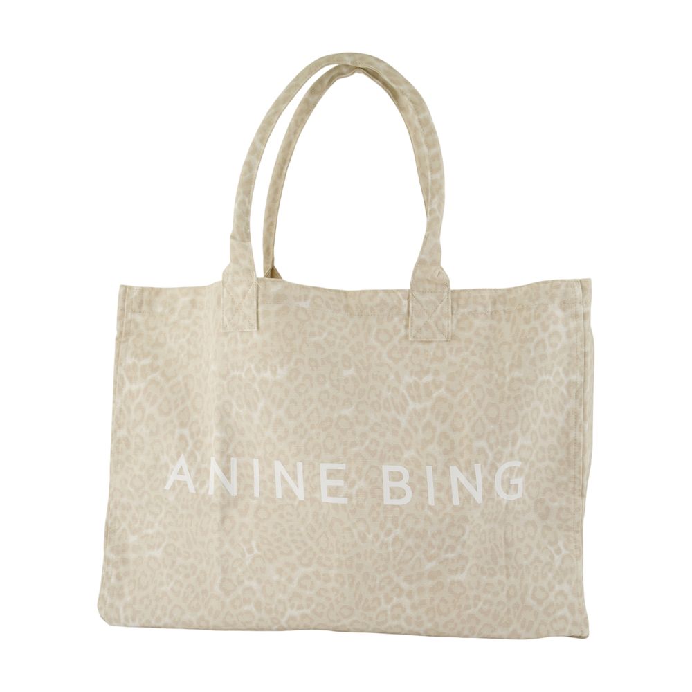Anine Bing Leo Tote Bag — Beige Cotton