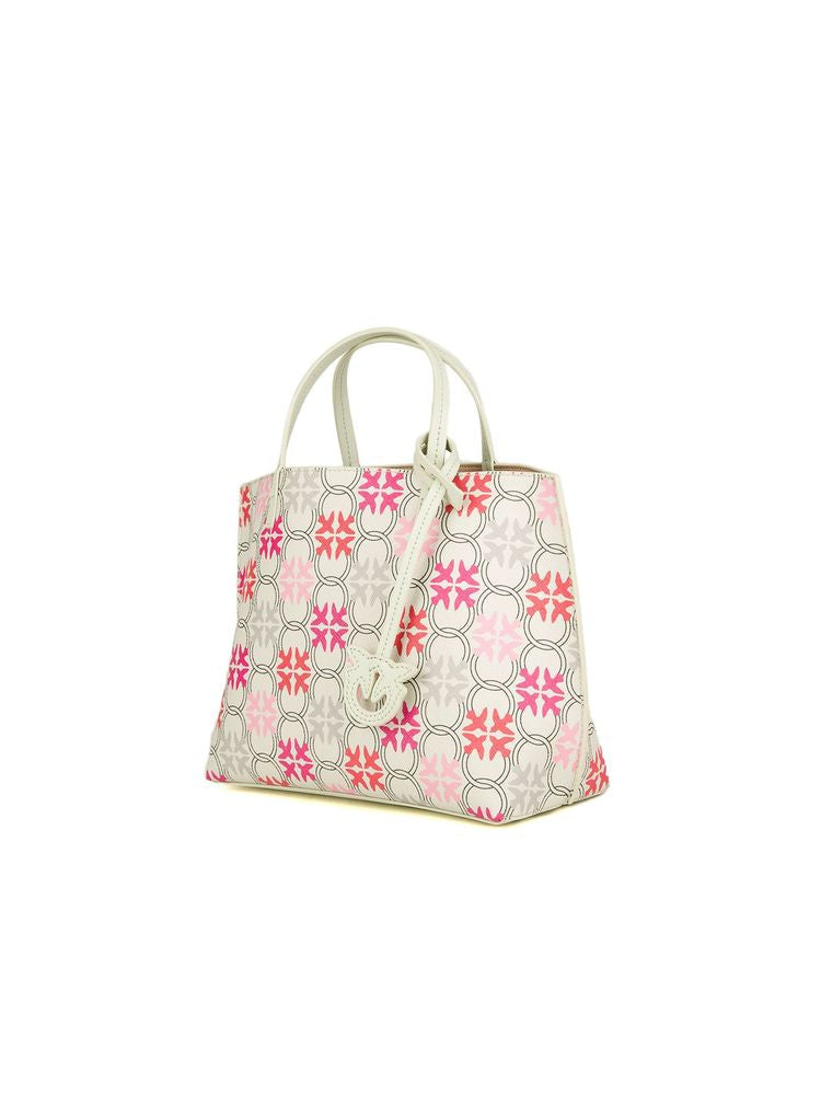 Pinko Carrie Tote Bag — White Genuine Leather
