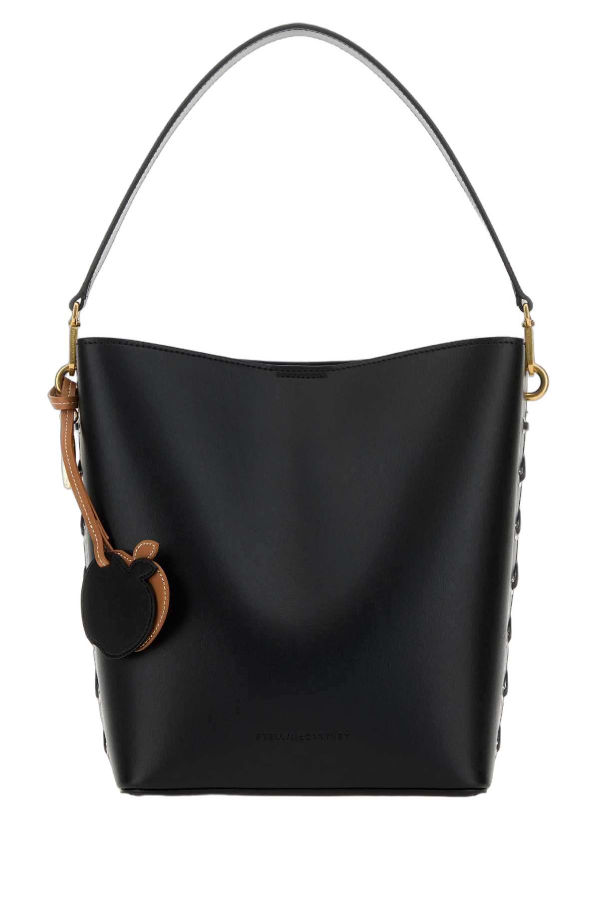 Stella Mccartney Structured Canvas & Nylon Shoulder Bag — Black