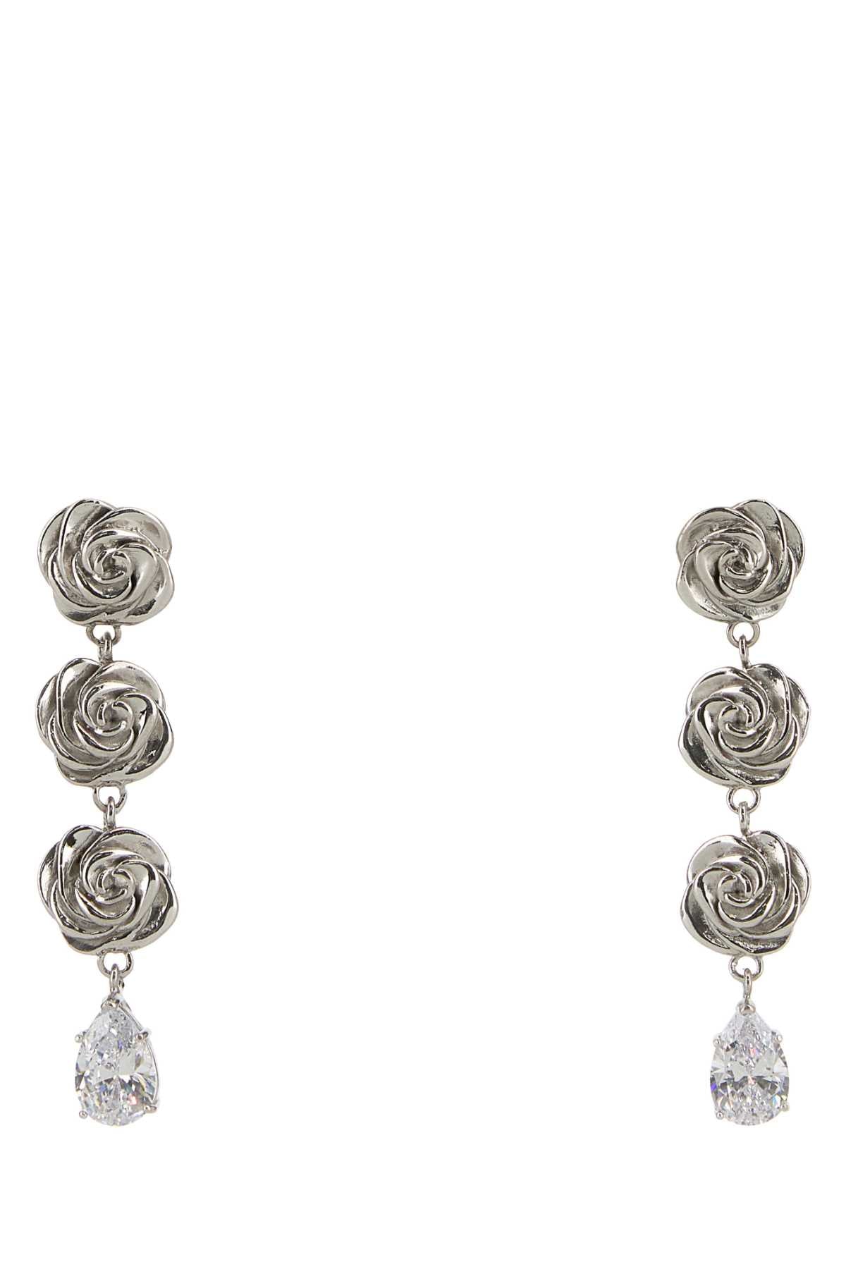 Magda Butrym Silver Rose Drop Earrings —