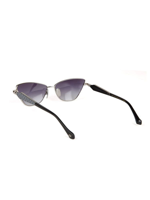 Ana Hickmann Ah3347 Gradient Lens Cat-Eye Sunglasses — Silver Metal